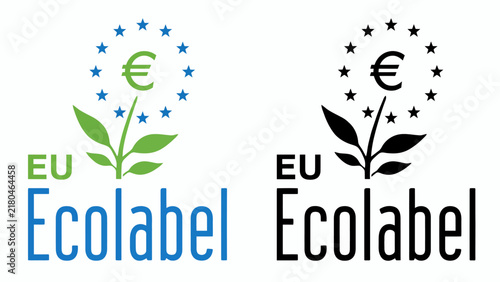 EU Ecolabel Eco Friendly Product Certification Vector Logo Set
