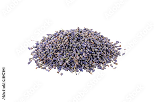 Obraz na plátně Large pile of dried lavender flowers, with their distinct purple-blue hue, is ne