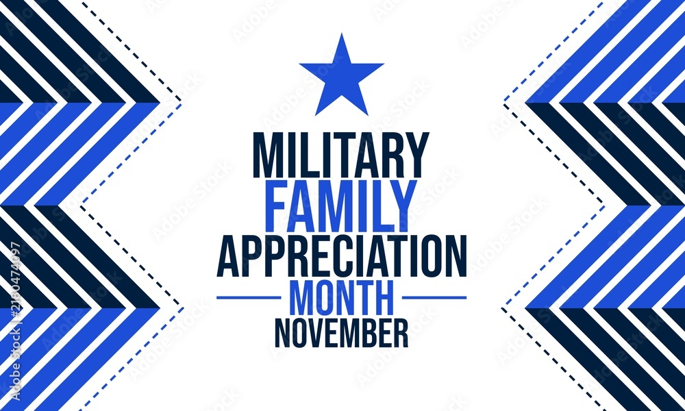 Fototapeta premium Celebrate Military Family Appreciation Month with This Colorful Vector Background Template for Social Media