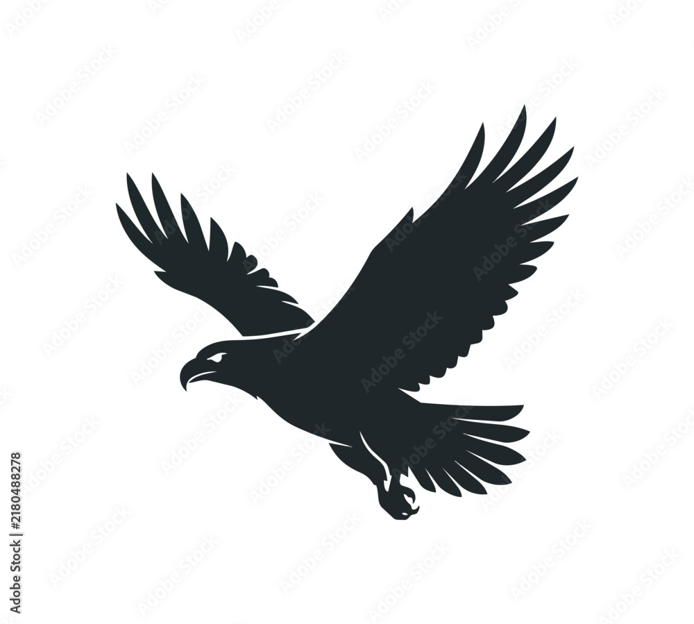 Obraz premium Silhouette of a Majestic Eagle in Flight.