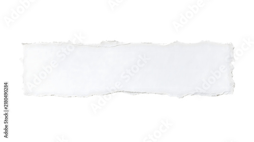 White torn paper strip isolated on transparent background