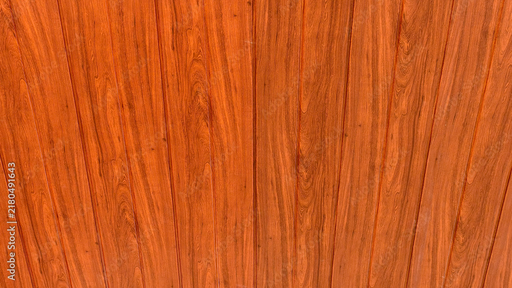 Obraz premium Seamless warm amber teak wood texture background with natural organic flame patterns and vertical grain lines.