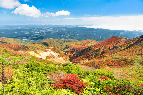 Konstfotografi 栃木県那須郡那須町　秋の紅葉に染まる朝日岳周辺の風景