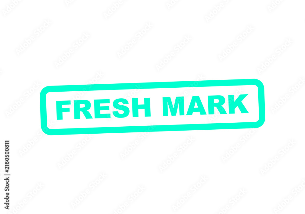 Fototapeta premium Fresh mark stamp with green outline and white fill illustration