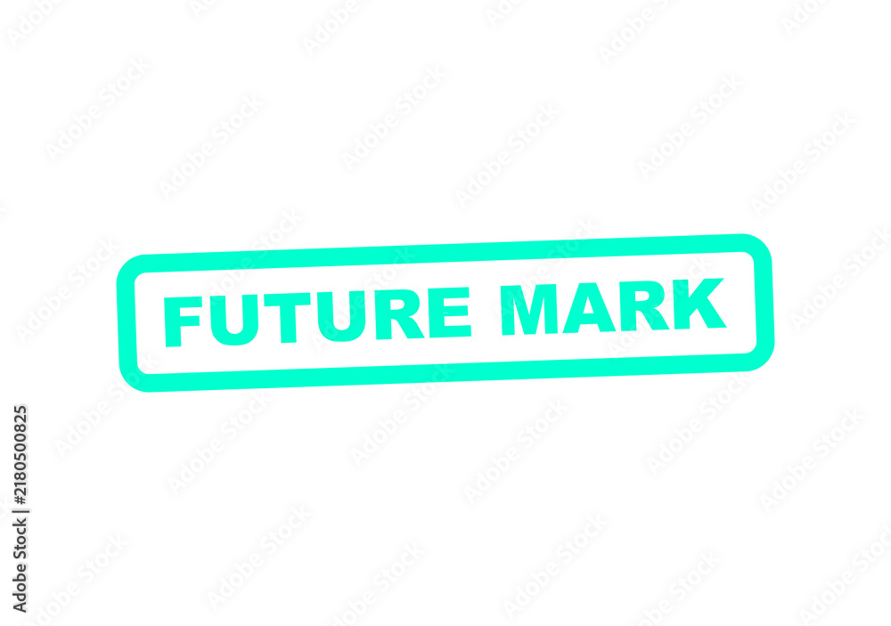 Fototapeta premium Modern green rectangular badge with future mark text illustration