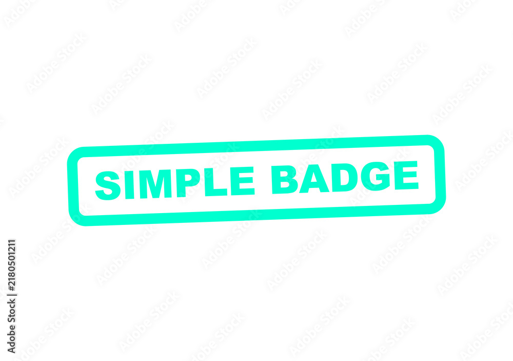 Fototapeta premium Simple modern badge with green outline and text illustration