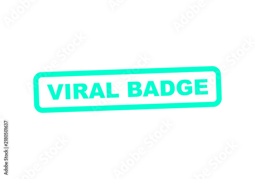 Bright green viral badge with modern border design illustration
