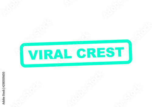 Modern turquoise stamp badge with viral crest text illustration