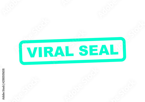 Viral seal badge with green border and white text illustration