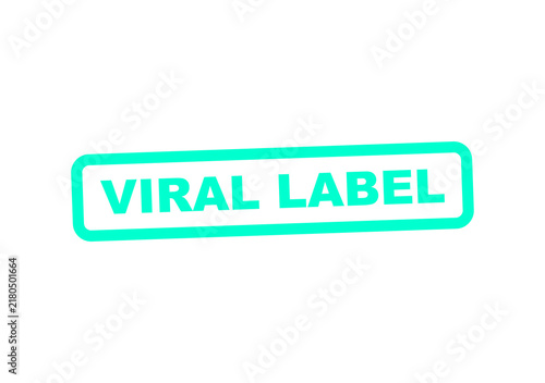 Viral label badge with green border and white text illustration