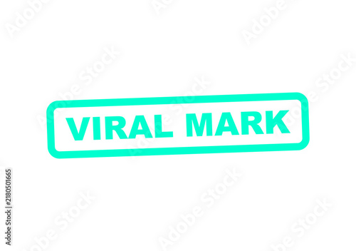 Bright green viral stamp with viral mark text illustration
