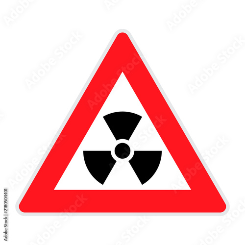 Obraz na plátně Radiation warning icon, radioactive hazard triangle symbol