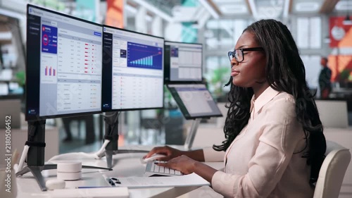 Financial Analyst Woman Reviewing Corporate Budget And Forecasting