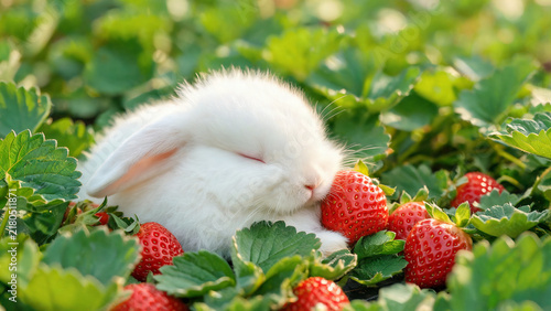 Cute rabbit photographed in a natural atmosphere, soft and charming lifestyle image with gentle light, cozy mood, and an adorable peaceful feeling