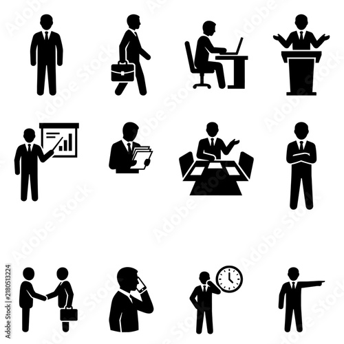 Businessman Icons Set Vector Illustration
