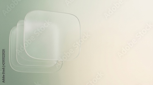 Abstract glassmorphism background with frosted glass squares and soft green and beige gradient light for modern UI design