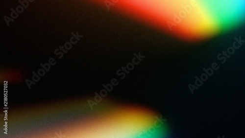 Grainy Rainbow Light Leak Background with Prismatic Spectrum Noise and Lens Flare