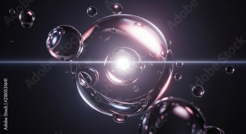 Futuristic Glowing Bubble Technology Concept.