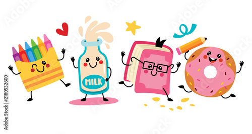School Element and Food Characters