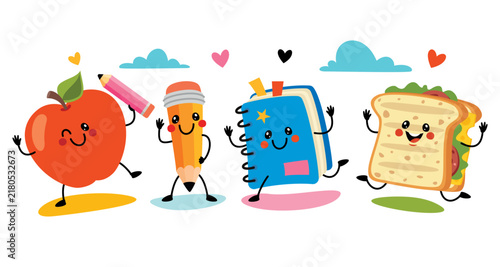 School Element and Food Characters