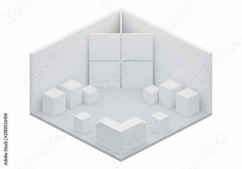 Obraz na płótnie Monochromatic Cube Sanctuary