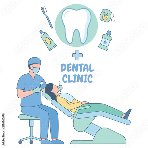 Dentist Treating Patient in Dental Clinic Chair Oral Health