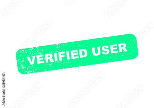 Green verified user badge with grunge texture illustration