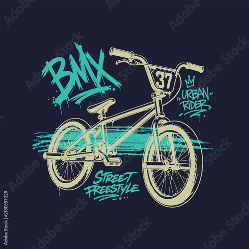 BMX Freestyle Urban Rider Streetwear Vintage Graffiti T-Shirt Design