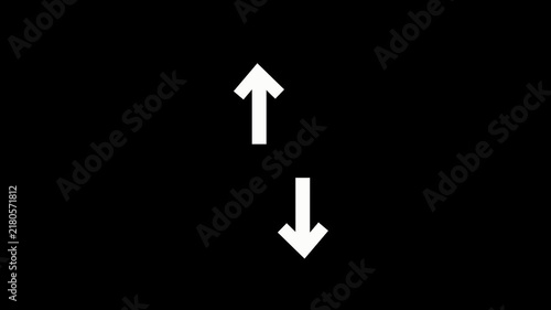 Up and Down Arrows Directional Navigation Icon on Black Background
Bidirectional Up and Down Arrow Symbol for 4k HD Video,