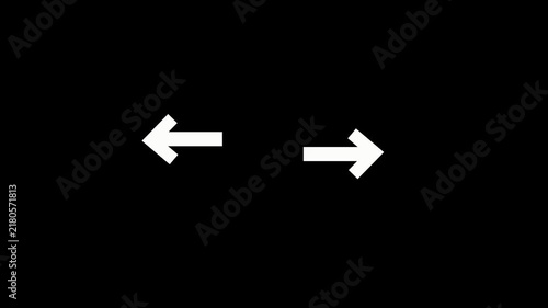 Left and Right Navigation Arrow Icons Animation on White Background 4k HD Video,