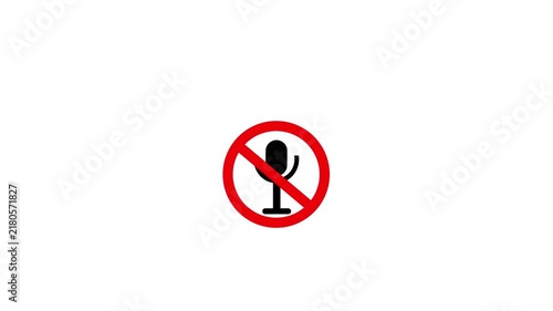 No Microphone Icon for Muted Audio and Voice Recording Restriction
Microphone Prohibited Symbol for No Talking and Silent Mode 4k hd video,