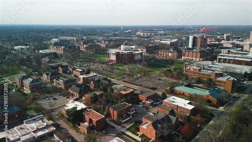 Panoramic aerial view of University of Kentucky campus in Lexington