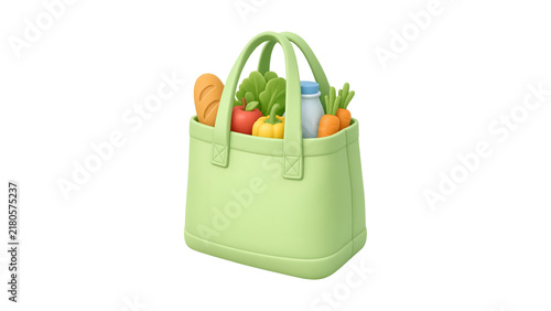 Shopping Grocery Bag with Fresh Organic Produce for 85th Anniversary Food Celebration