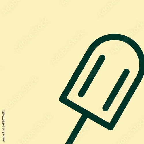 Minimal ice cream icon with copyspace for dessert advertising designs