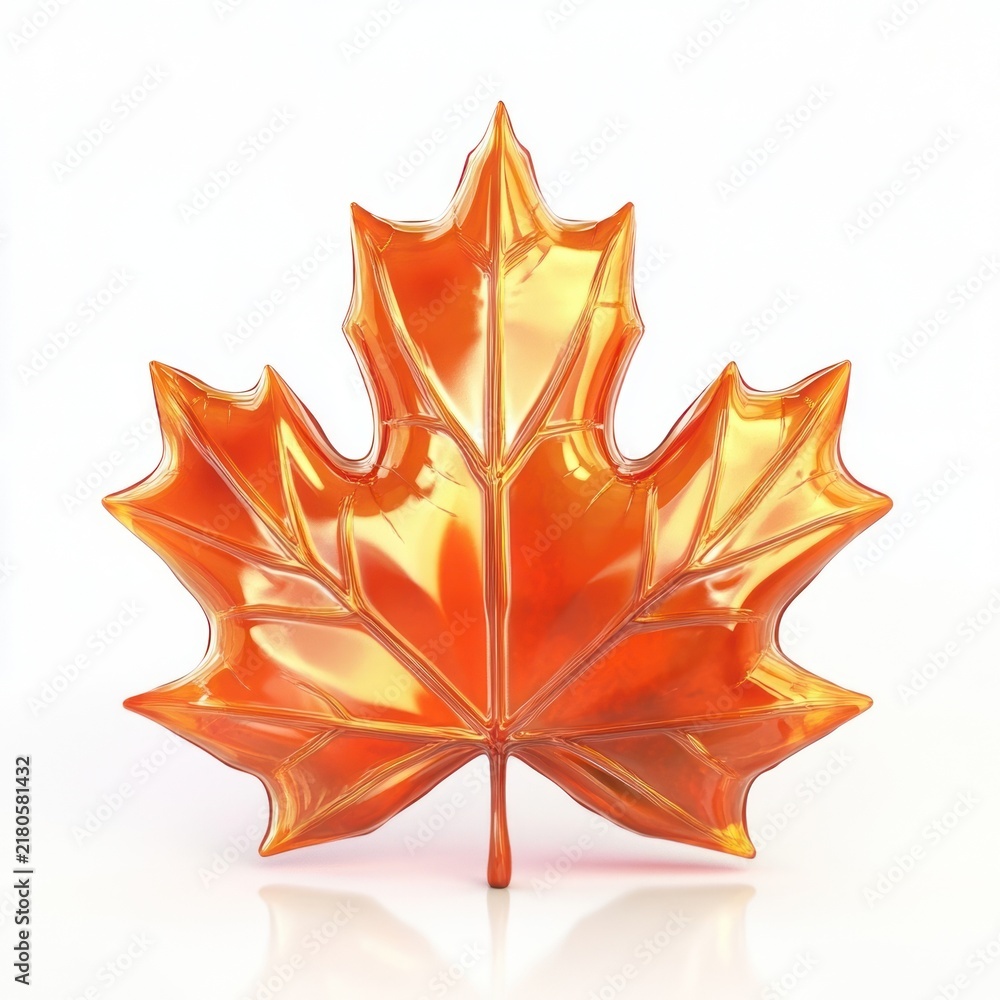Obraz premium Maple leaf transparent decorative decoration.