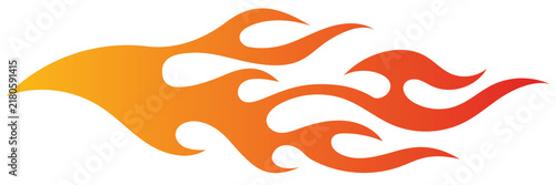 Flat design horizontal tribal flame, Fire line background