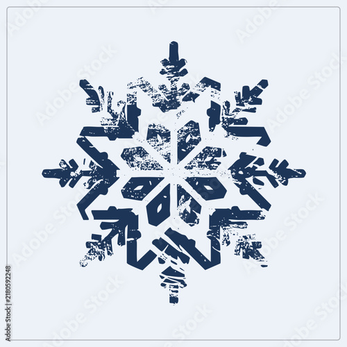 Rough, hand printed ice crystal (