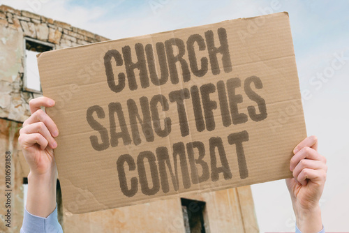 Fotografie "Church sanctifies combat" Russian Orthodox prayers justify military action