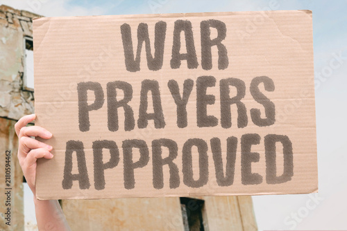 Obraz na płótnie "War prayers approved" Orthodox Church blesses combat in worship texts