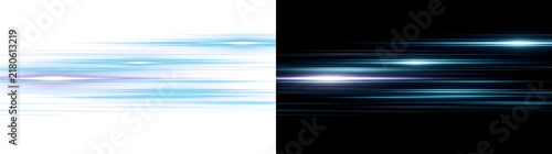 Canvastavla Futuristic blue speed light streaks form dynamic horizontal lines perfect for te