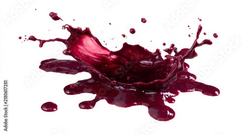Vibrant Red Wine Splash with Drops