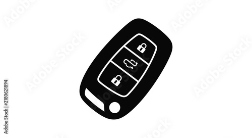 Car key fob silhouette on a white background simple graphic design