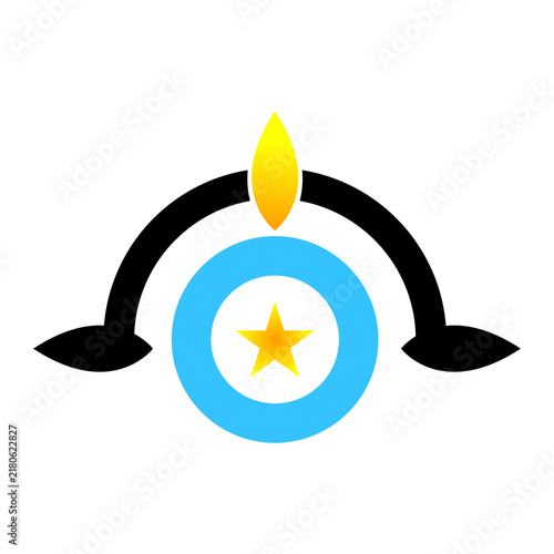 Glossy 3D Star Icon Vector Illustration, Shiny Round Button Symbol for Web Design, Navigation, Logo, Flag, Country, Compass, Sign and Creative Graphic Concepts