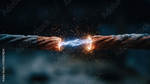 Electric Arc Through Broken Copper Wire