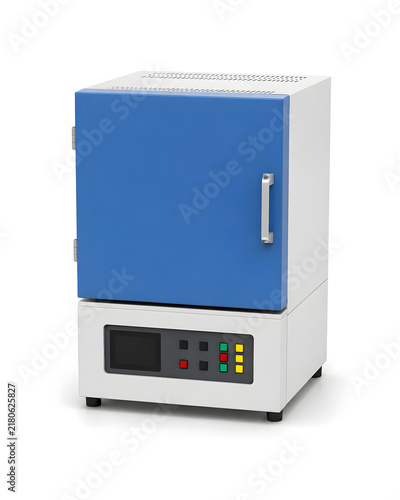 Professional laboratory muffle furnace with an insulated high-temperature chamber and digital control panel for thermal treatment and laboratory heating applications.