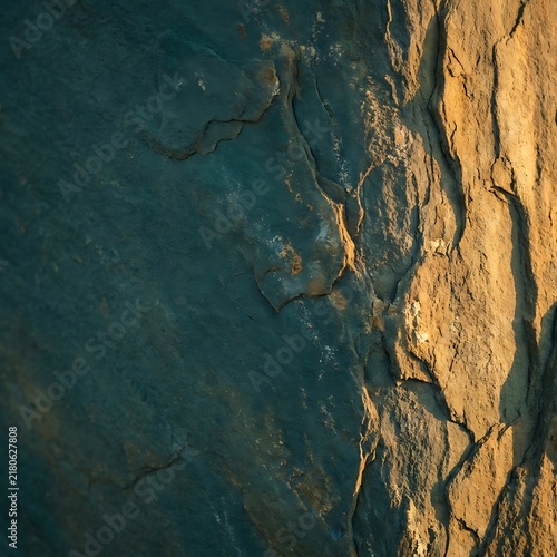 A textured stone surface displays varying shades of brown and teal creating a natural backdrop rock texture