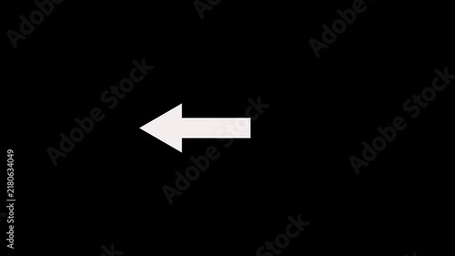 Animated arrow pointing down on black background . green arrow pointer animation on 
