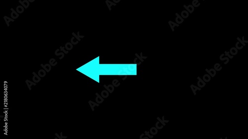 Animated arrow pointing down on black background . green arrow pointer animation on 