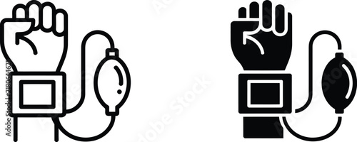Blood pressure monitor arm cuff vector illustration