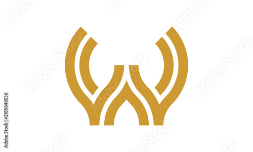 Golden Letter W Logo Design For Brand Identity